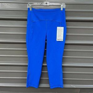 Lululemon Women Swift Speed HR Crop 21” Luxtreme LW6CBKS Blue Tone Size 8
